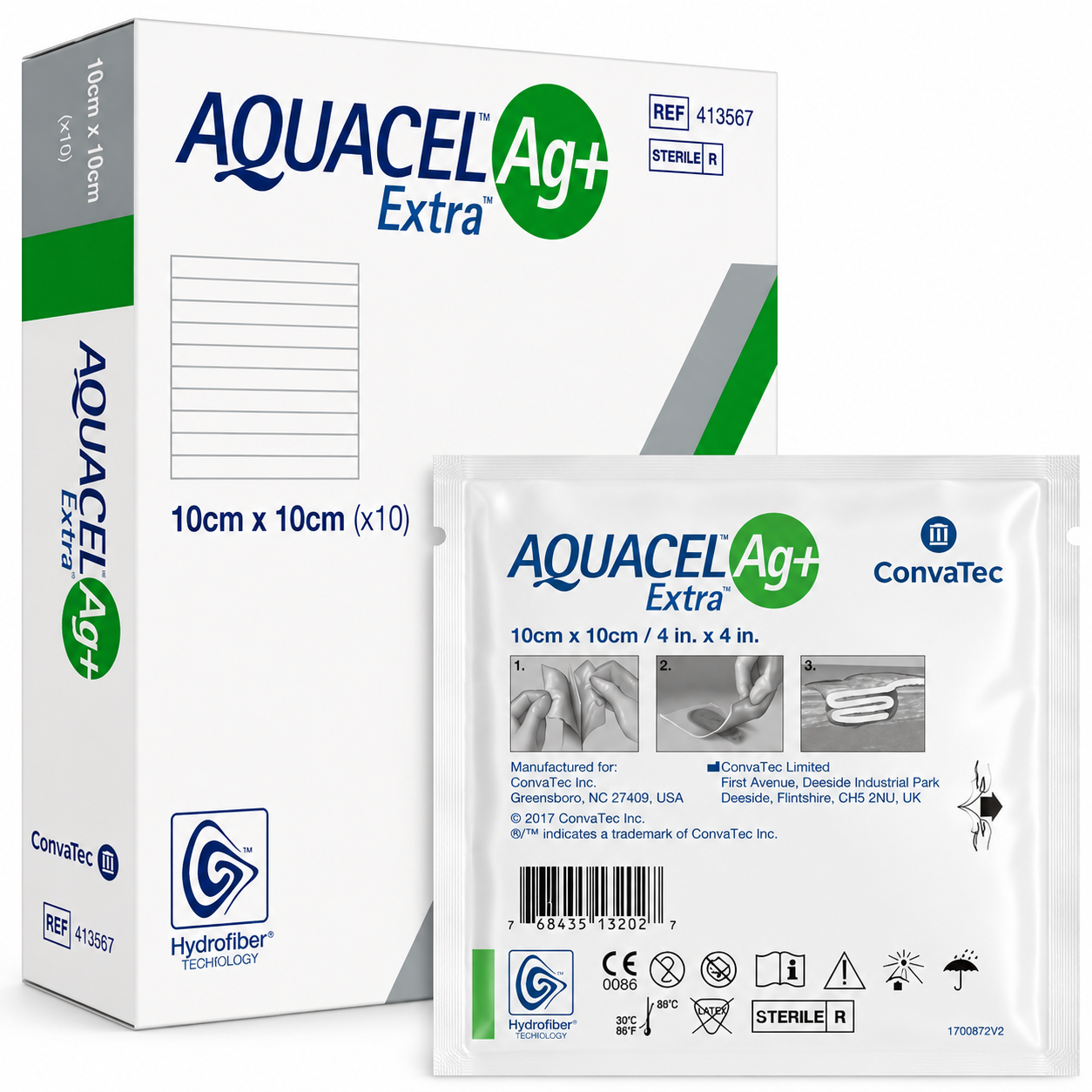 كونفاتيك أكواسيل AG+ إكسترا - ضمادات فضية 15×15 سم - 5 ضمادات