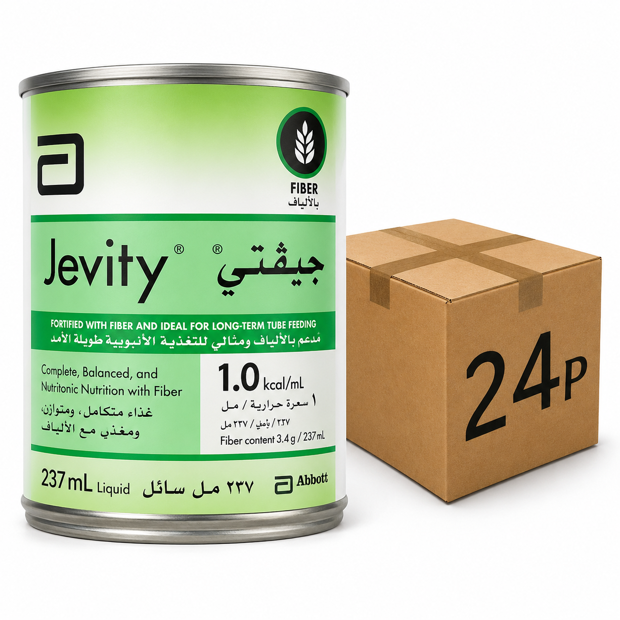 جيفتي — تغذية أنبوبية سائلة متكاملة بالألياف | 1.0 كيلو كالوري | 237 مل × 24 عبوة